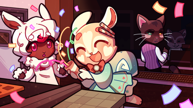 Anomaly Cafe characters working behind the cafe counter